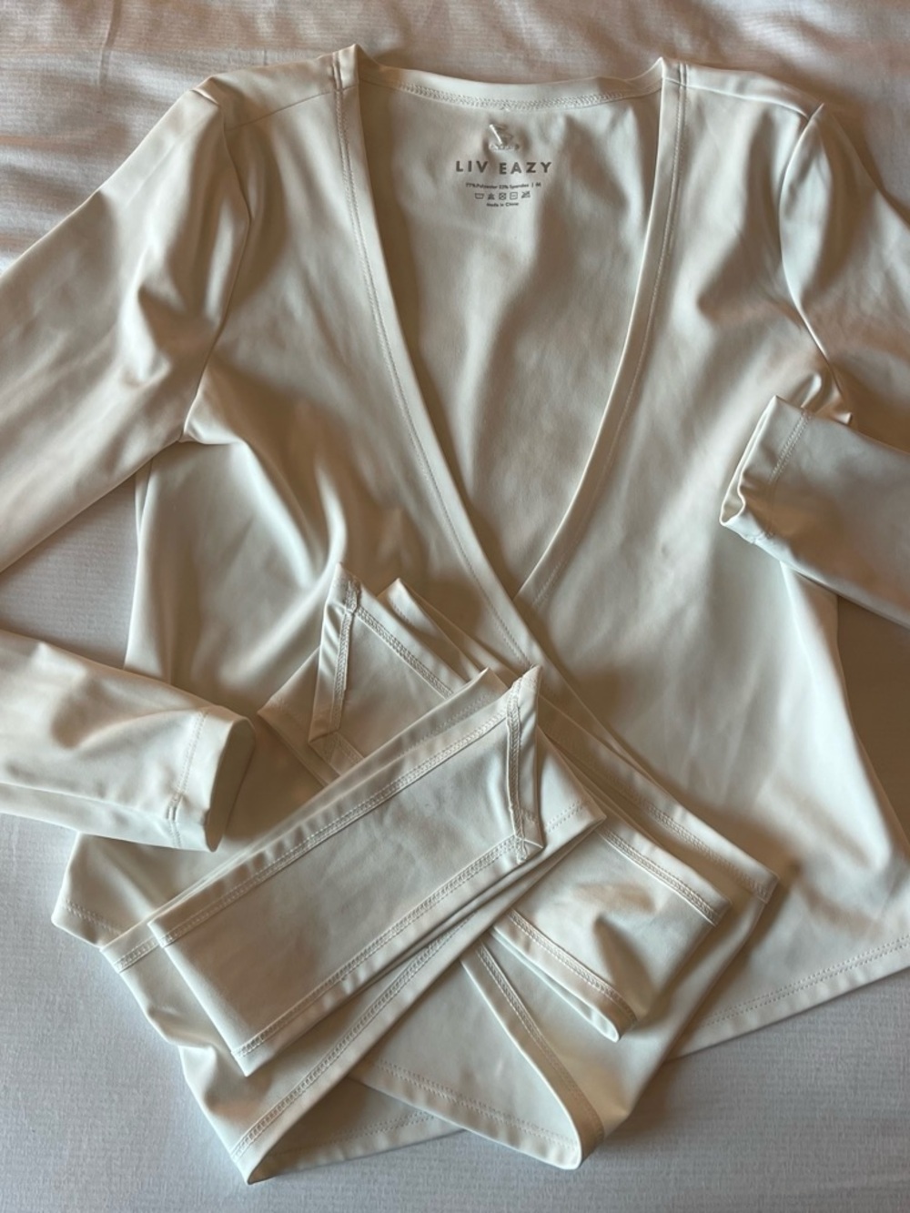 Liv Eazy Women's Cream Wrap Top